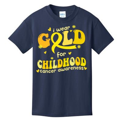 I Wear Gold For Childhood Cancer Awareness Kids T-Shirt