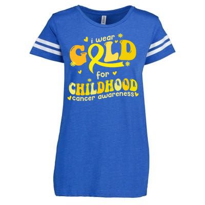 I Wear Gold For Childhood Cancer Awareness Enza Ladies Jersey Football T-Shirt