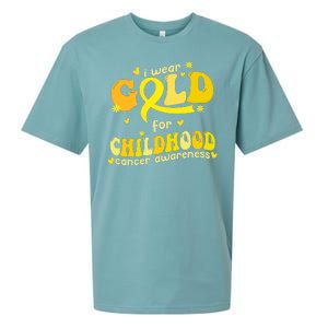 I Wear Gold For Childhood Cancer Awareness Sueded Cloud Jersey T-Shirt