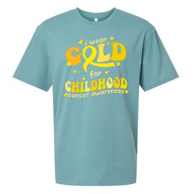 I Wear Gold For Childhood Cancer Awareness Sueded Cloud Jersey T-Shirt