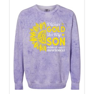 I Wear Gold For My Son Childhood Cancer Awareness Colorblast Crewneck Sweatshirt