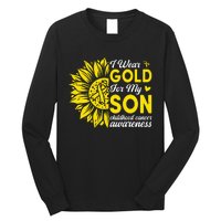 I Wear Gold For My Son Childhood Cancer Awareness Long Sleeve Shirt