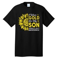 I Wear Gold For My Son Childhood Cancer Awareness Tall T-Shirt