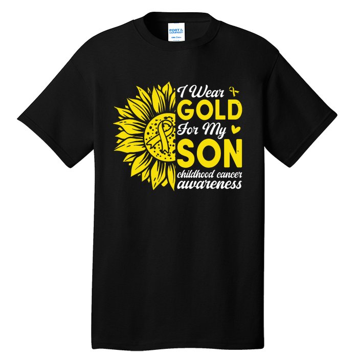 I Wear Gold For My Son Childhood Cancer Awareness Tall T-Shirt