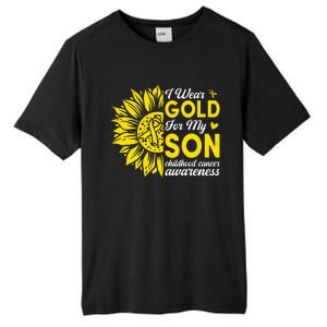 I Wear Gold For My Son Childhood Cancer Awareness Tall Fusion ChromaSoft Performance T-Shirt