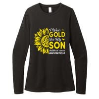 I Wear Gold For My Son Childhood Cancer Awareness Womens CVC Long Sleeve Shirt