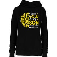 I Wear Gold For My Son Childhood Cancer Awareness Womens Funnel Neck Pullover Hood