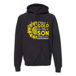 I Wear Gold For My Son Childhood Cancer Awareness Premium Hoodie