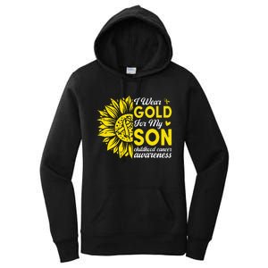 I Wear Gold For My Son Childhood Cancer Awareness Women's Pullover Hoodie