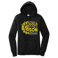 I Wear Gold For My Son Childhood Cancer Awareness Women's Pullover Hoodie