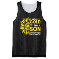 I Wear Gold For My Son Childhood Cancer Awareness Mesh Reversible Basketball Jersey Tank