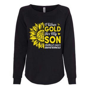 I Wear Gold For My Son Childhood Cancer Awareness Womens California Wash Sweatshirt