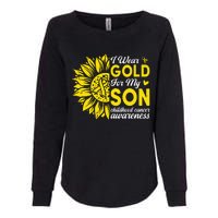 I Wear Gold For My Son Childhood Cancer Awareness Womens California Wash Sweatshirt