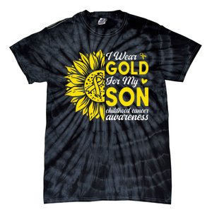 I Wear Gold For My Son Childhood Cancer Awareness Tie-Dye T-Shirt