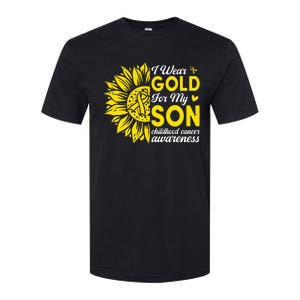 I Wear Gold For My Son Childhood Cancer Awareness Softstyle CVC T-Shirt