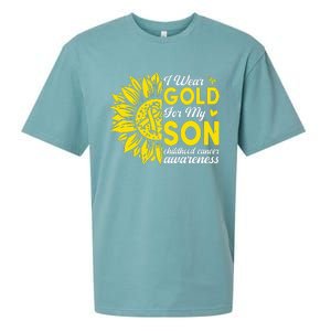 I Wear Gold For My Son Childhood Cancer Awareness Sueded Cloud Jersey T-Shirt