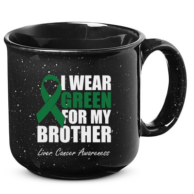 I Wear Green For My Brother Liver Cancer Awareness 15oz Campfire Ceramic Mug
