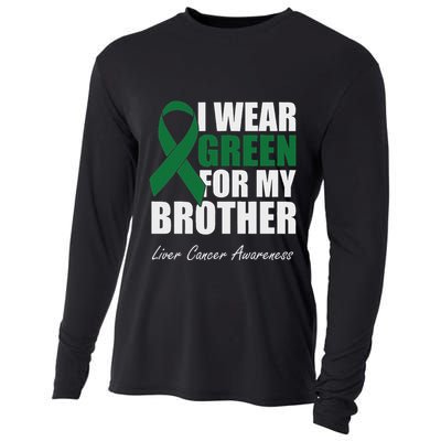 I Wear Green For My Brother Liver Cancer Awareness Cooling Performance Long Sleeve Crew