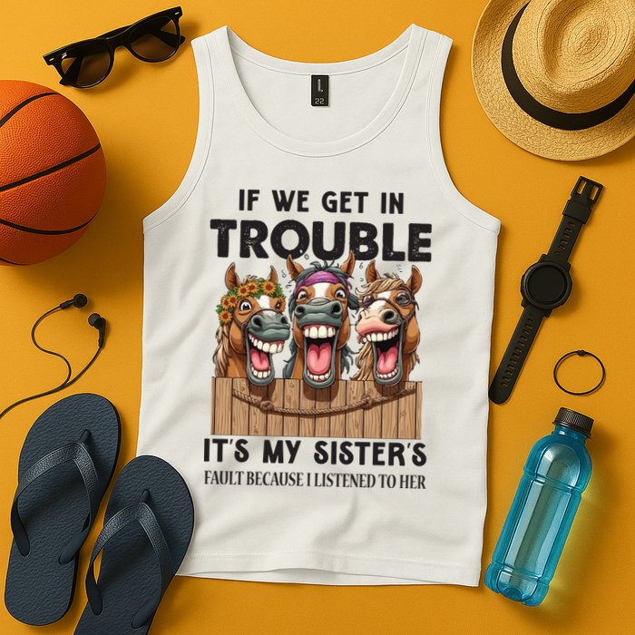 If We Get In Trouble ItS My SisterS Fault Because I Listened To Her Tank Top