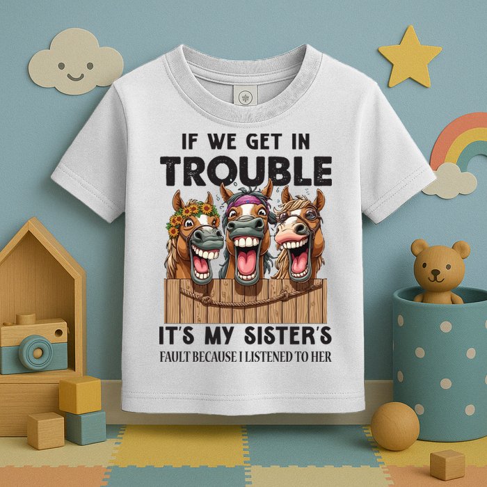 If We Get In Trouble ItS My SisterS Fault Because I Listened To Her Toddler T-Shirt