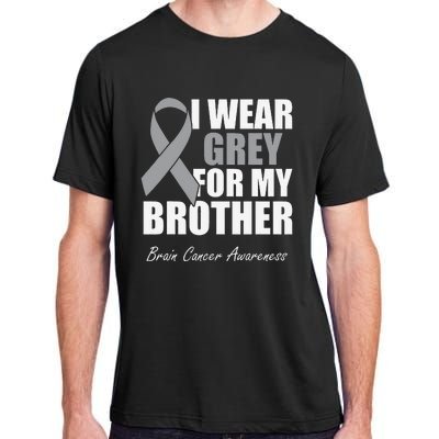 I Wear Grey For My Brother Brain Cancer Awareness Adult ChromaSoft Performance T-Shirt