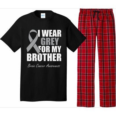 I Wear Grey For My Brother Brain Cancer Awareness Pajama Set