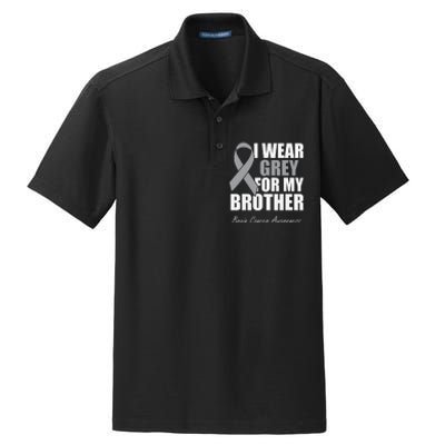 I Wear Grey For My Brother Brain Cancer Awareness Dry Zone Grid Polo