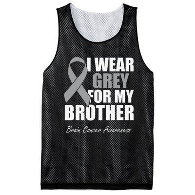 I Wear Grey For My Brother Brain Cancer Awareness Mesh Reversible Basketball Jersey Tank