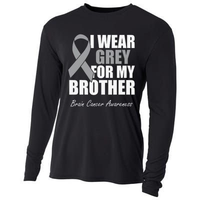 I Wear Grey For My Brother Brain Cancer Awareness Cooling Performance Long Sleeve Crew