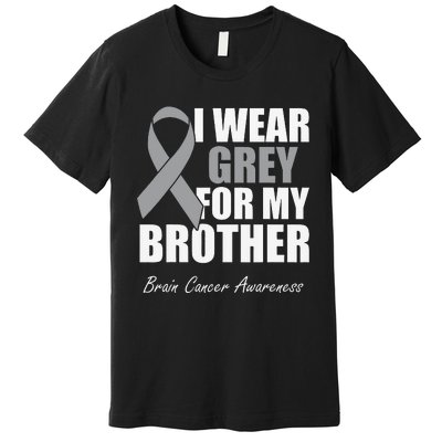 I Wear Grey For My Brother Brain Cancer Awareness Premium T-Shirt