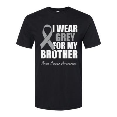 I Wear Grey For My Brother Brain Cancer Awareness Softstyle CVC T-Shirt