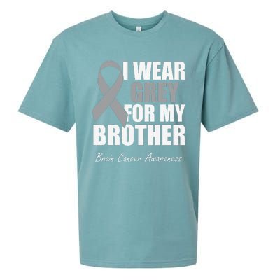 I Wear Grey For My Brother Brain Cancer Awareness Sueded Cloud Jersey T-Shirt