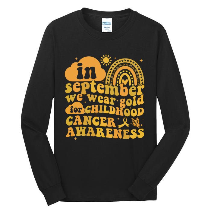 I Wear Gold For Childhood Cancer Awareness Tall Long Sleeve T-Shirt