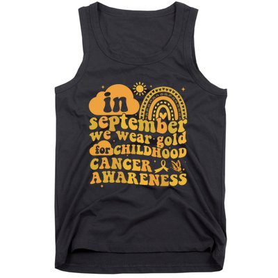 I Wear Gold For Childhood Cancer Awareness Tank Top