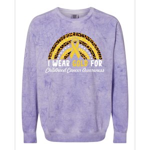 I Wear Gold For Childhood Cancer Awareness Colorblast Crewneck Sweatshirt