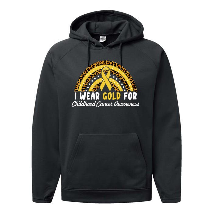 I Wear Gold For Childhood Cancer Awareness Performance Fleece Hoodie