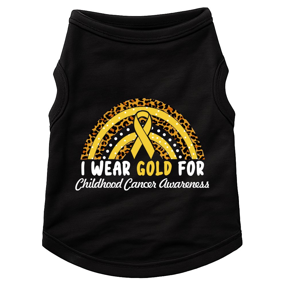 I Wear Gold For Childhood Cancer Awareness Doggie Tank