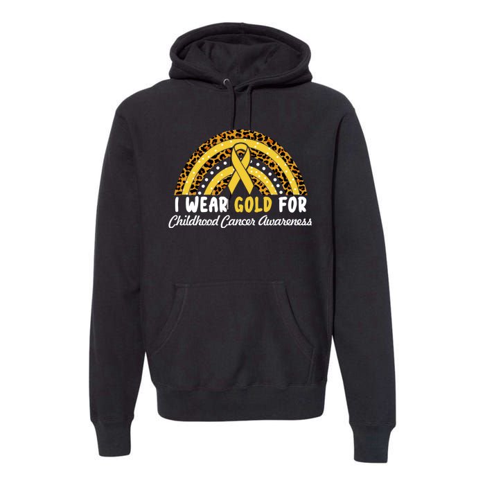 I Wear Gold For Childhood Cancer Awareness Premium Hoodie