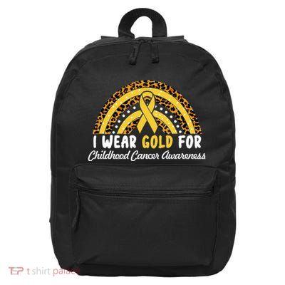 I Wear Gold For Childhood Cancer Awareness 16 in Basic Backpack