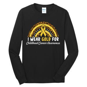 I Wear Gold For Childhood Cancer Awareness Tall Long Sleeve T-Shirt