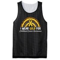 I Wear Gold For Childhood Cancer Awareness Mesh Reversible Basketball Jersey Tank