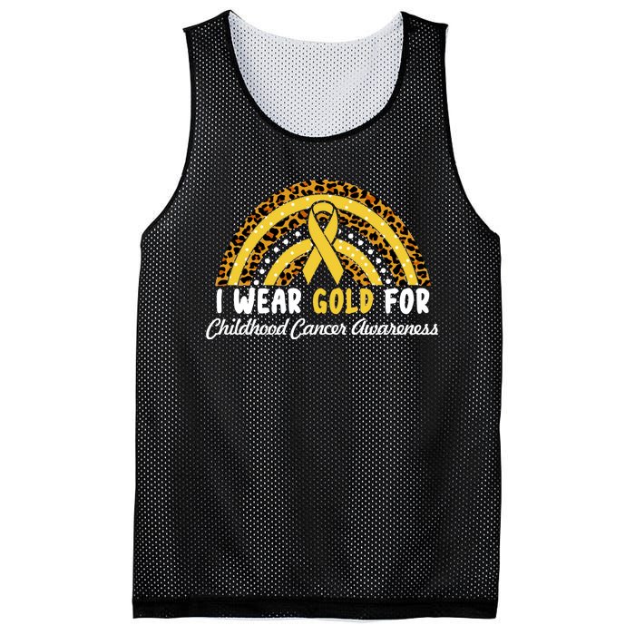 I Wear Gold For Childhood Cancer Awareness Mesh Reversible Basketball Jersey Tank