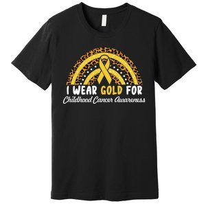 I Wear Gold For Childhood Cancer Awareness Premium T-Shirt