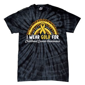 I Wear Gold For Childhood Cancer Awareness Tie-Dye T-Shirt