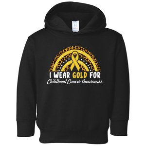 I Wear Gold For Childhood Cancer Awareness Toddler Hoodie