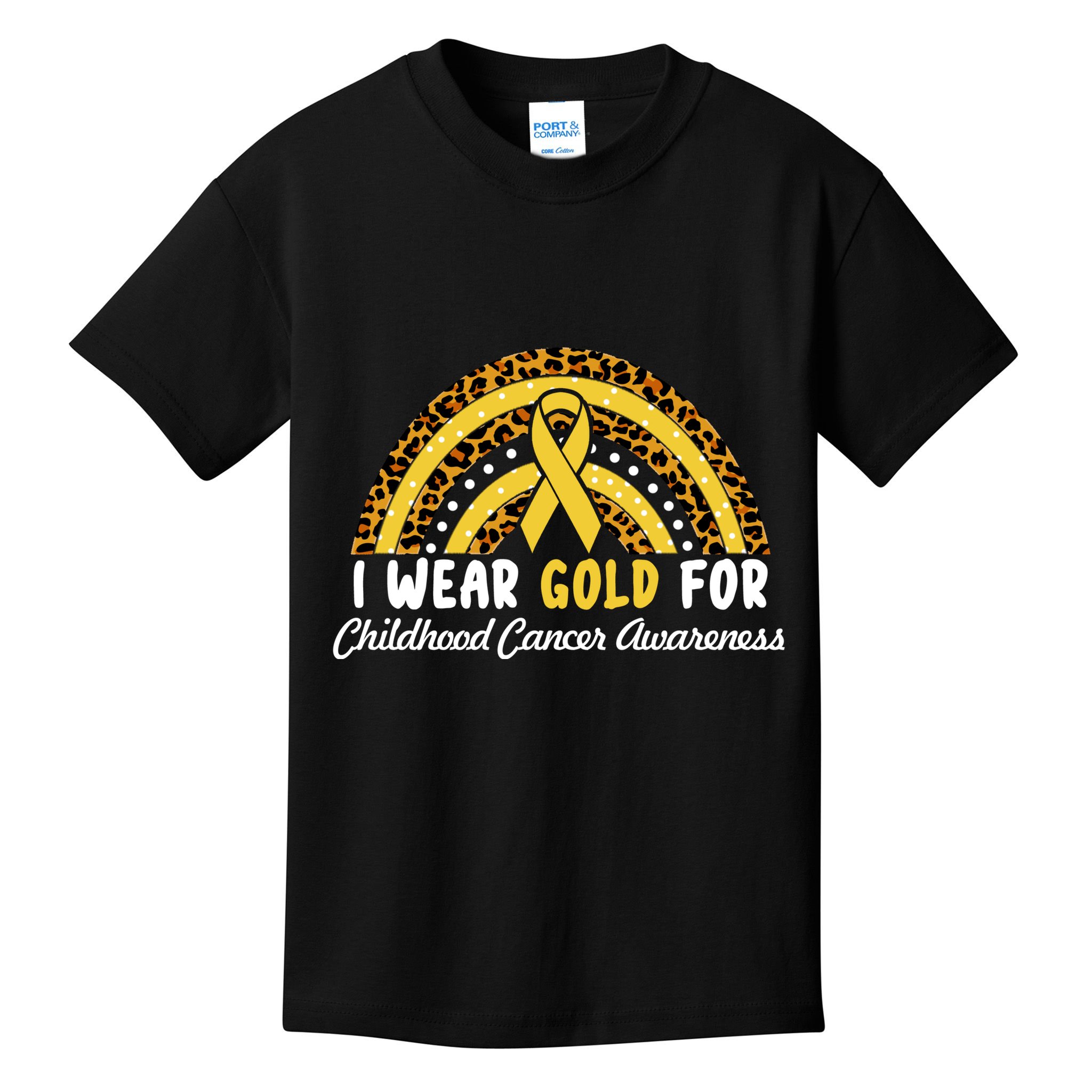 I Wear Gold For Childhood Cancer Awareness Kids T-Shirt