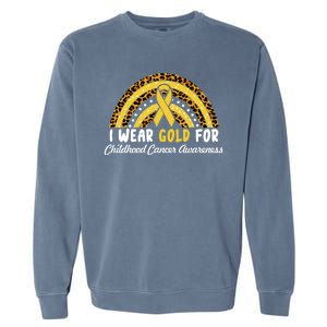 I Wear Gold For Childhood Cancer Awareness Garment-Dyed Sweatshirt