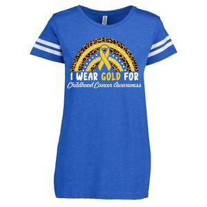 I Wear Gold For Childhood Cancer Awareness Enza Ladies Jersey Football T-Shirt