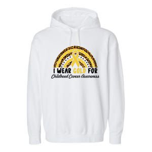 I Wear Gold For Childhood Cancer Awareness Garment-Dyed Fleece Hoodie