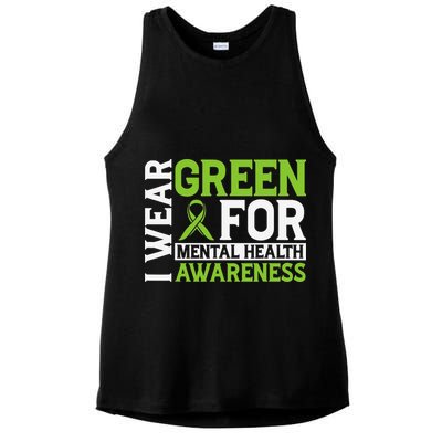 I Wear Green Mental Health Awareness Mental Health Matters Ladies PosiCharge Tri-Blend Wicking Tank